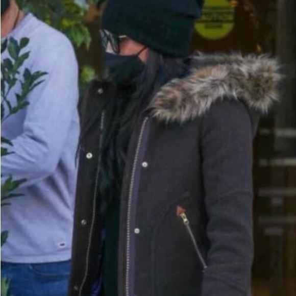 J. Crew Jackets & Blazers - J. Crew Black Utility Jacket with Faux Fur Hood aso Meghan Markle